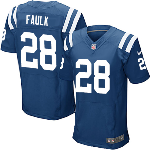 Nike Colts #28 Marshall Faulk Royal Blue Team Color Men's Stitched NFL Elite Jersey - Click Image to Close